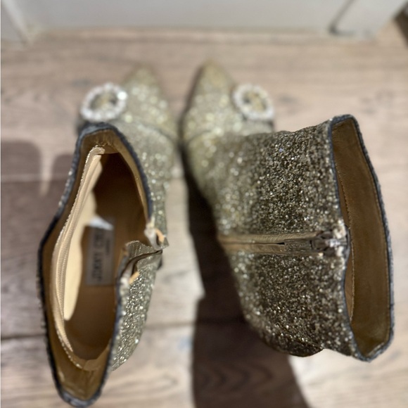 Jimmy Choo glittery boots rhinestone buckle women shoes ankle boots bedazzled - Picture 6 of 6